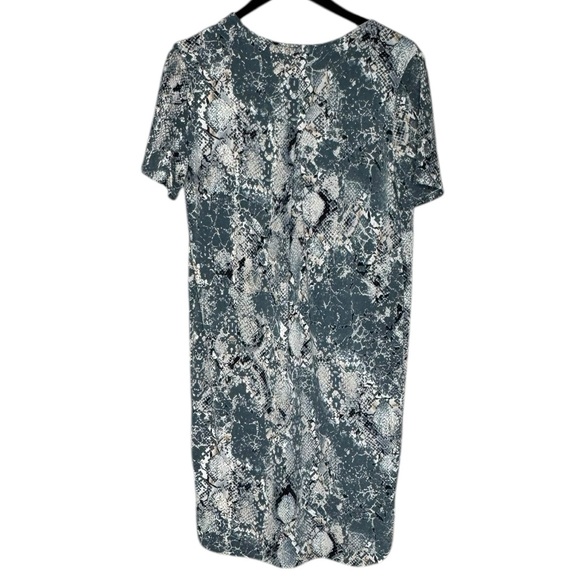 Christian Siriano Dress Women’s Gray Multicolor Snakeskin Short Sleeve - Picture 2 of 5